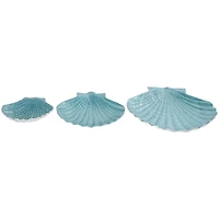 Teal & Silver Handmade Enameled Aluminum Shell Bowl Set