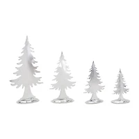Silver Cut Out Metal Pine Trees Décor Set, 16.25", 12.25", 10" & 8"