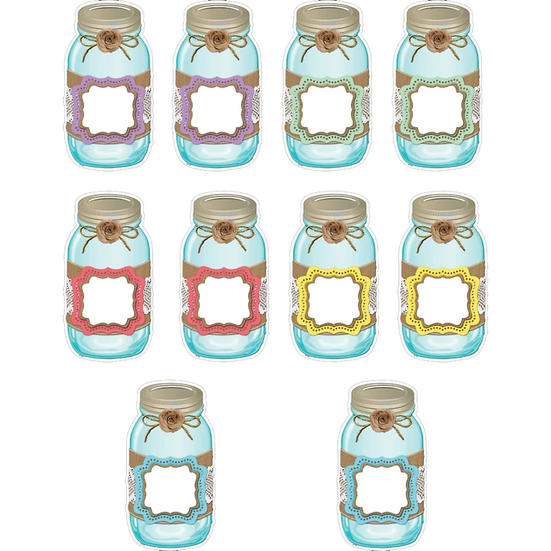 Teacher Created Resources® Shabby Chic Mason Jars Accents, 3 Packs of 30