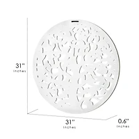 American Art Décor™ 31" Boho Tree Birds Round White Distressed Medallion Wall Art
