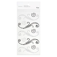 Black & Silver Rhinestone Flourish Stickers by Recollections™