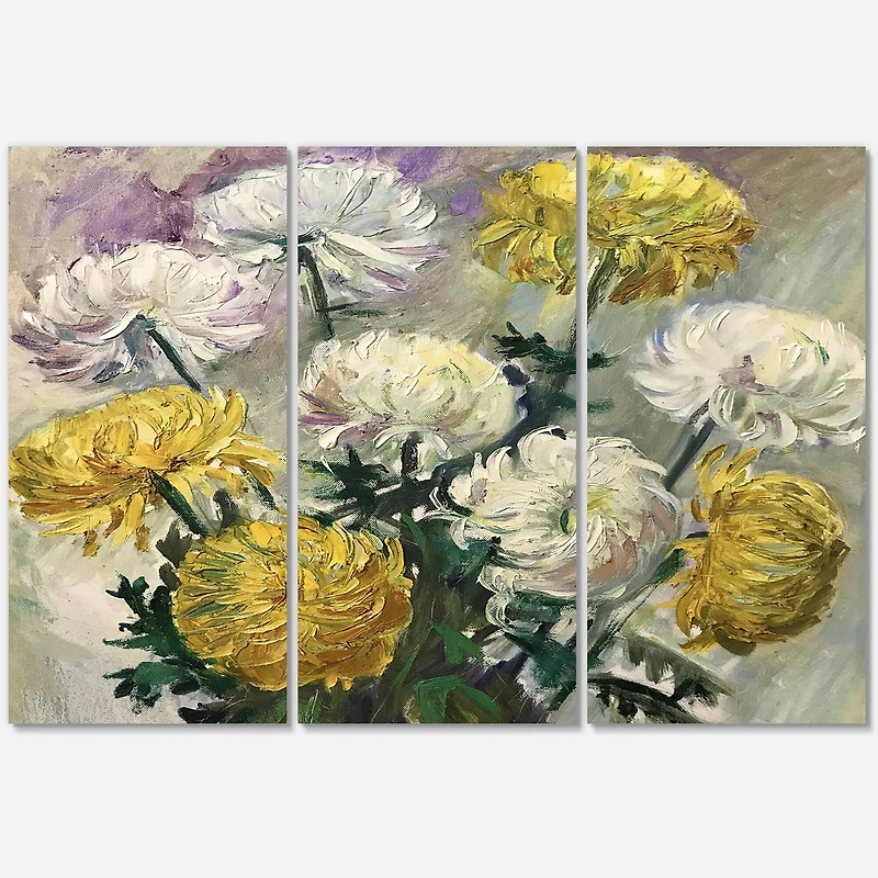 Designart - White and Golden Daisies