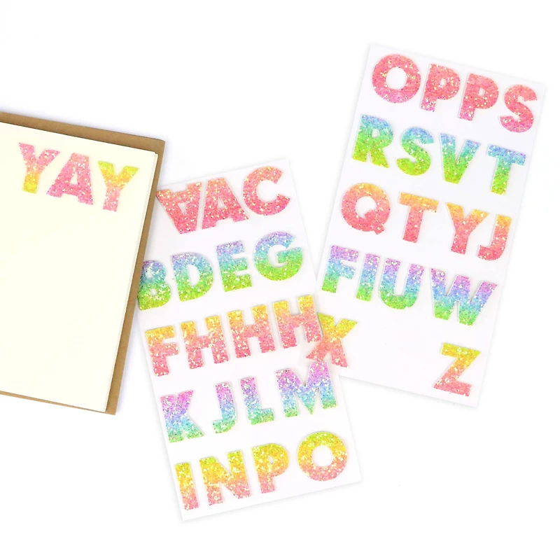 Rainbow Glitter Alphabet Stickers by Recollections™