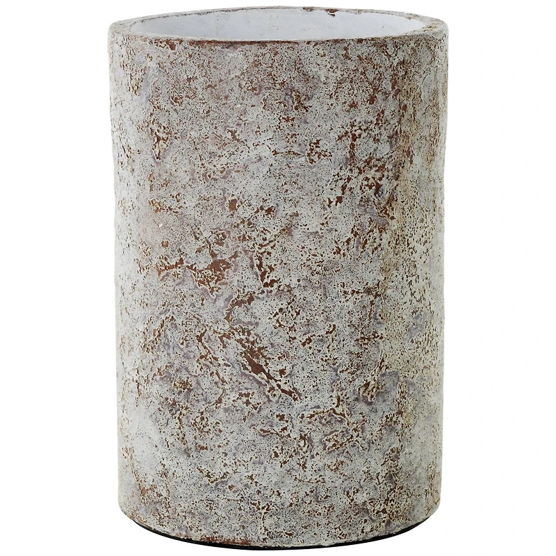 12" Brown Ceramic Wide Textured Vase