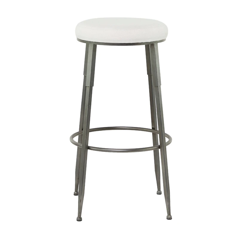 30" Gray Metal Industrial Counter Stool