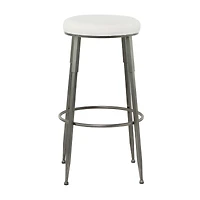 30" Gray Metal Industrial Counter Stool