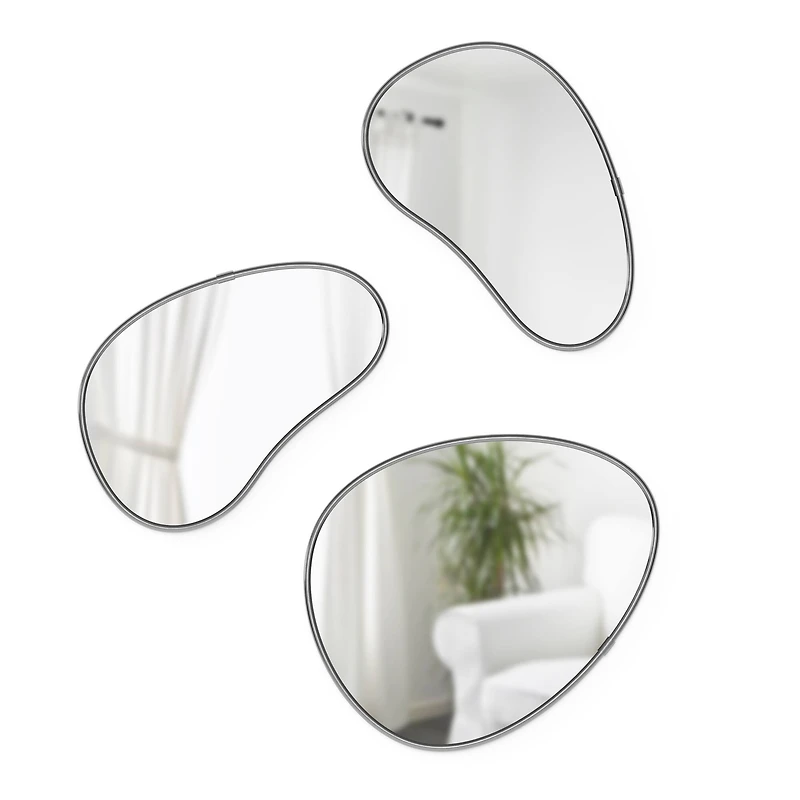 Umbra Titanium Hubba Pebble Mirror Set