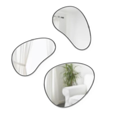 Umbra Titanium Hubba Pebble Mirror Set 