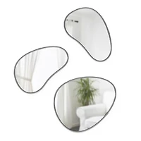 Umbra Titanium Hubba Pebble Mirror Set 