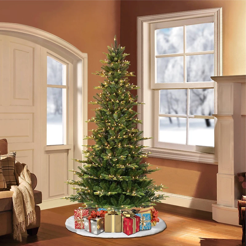 6.5ft. Pre-Lit Slim Aspen Fir Artificial Christmas Tree, Clear Lights