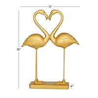 The Novogratz Gold Resin Eclectic Flamingo Sculpture 15" x 11" x 4"