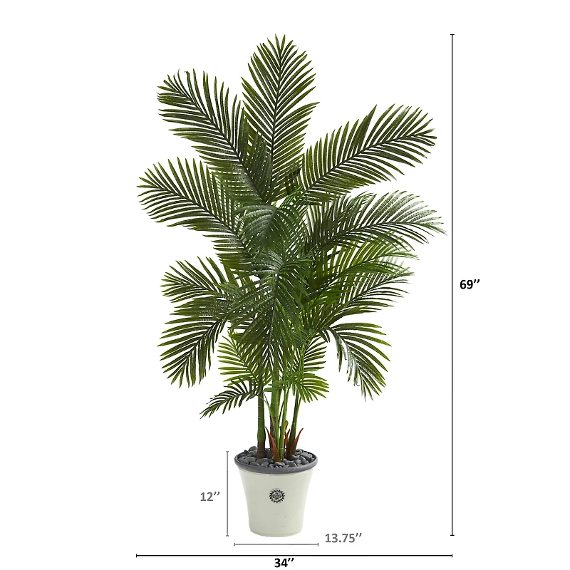 5.75ft. Areca Palm Tree in Decorative Planter