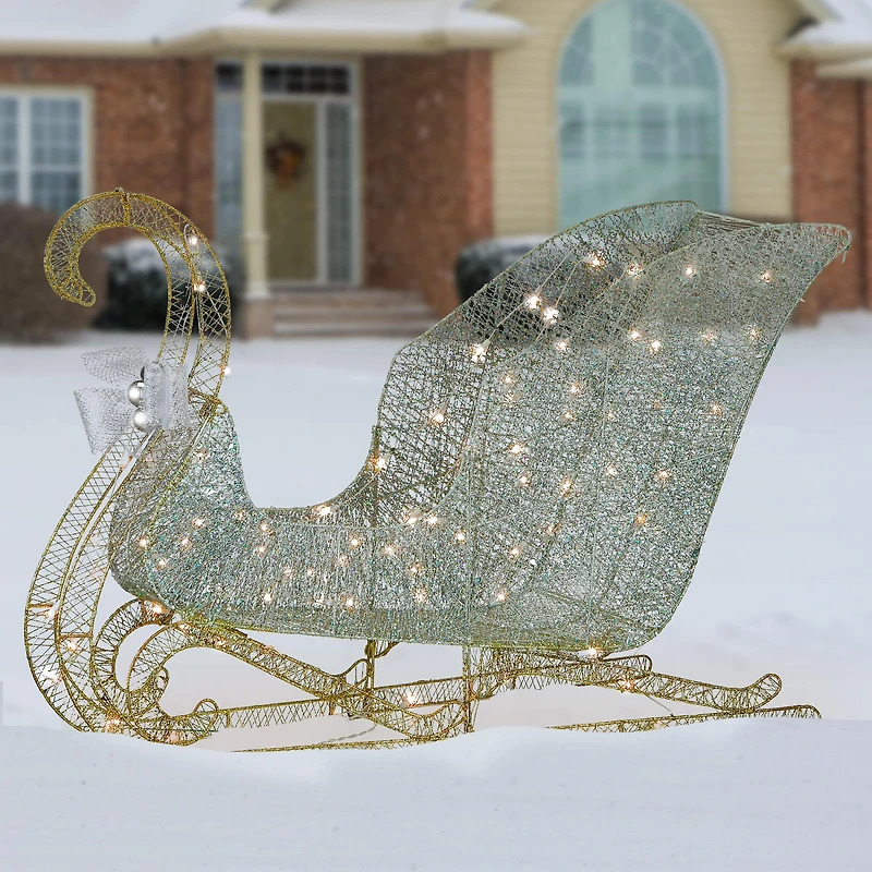 48" Santa’s Sleigh, Clear Mini Incandescent Lights