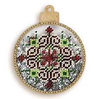 Wonderland Crafts Red & Green Star Ball Ornament Bead Embroidery Kit