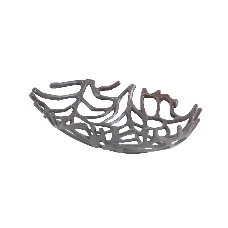 Set of 2" Black Aluminum Coastal Tray, 15", 12"