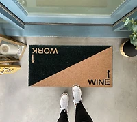Hello Honey® Natural & Black Work & Wine Coir Doormat