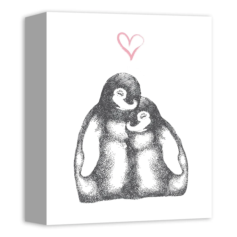 Penguin Love Canvas Wall Art