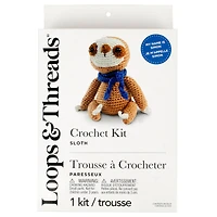 6 Pack: Intermediate Sloth Amigurumi Crochet Kit by Loops & Threads®