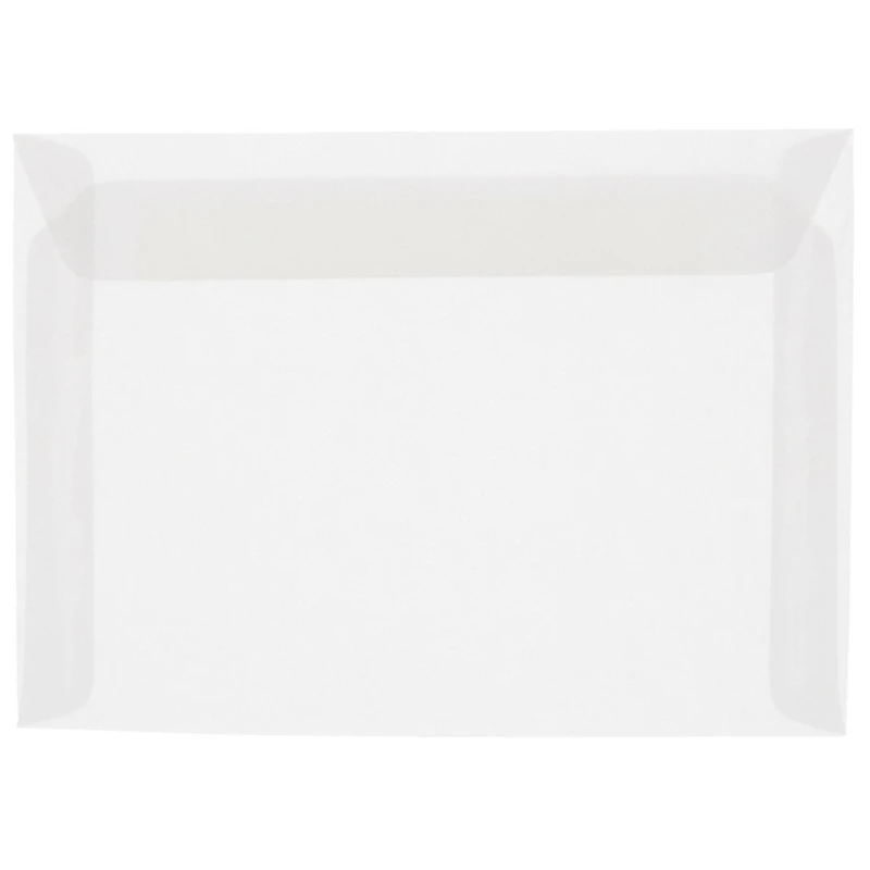 JAM Paper 10" x 13" Translucent Clear Vellum Envelopes, 25ct.