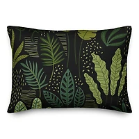 Fun Leaves On Black 14" x 20" Throw Pillow