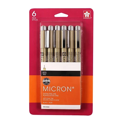 Micron® 003 Micron® Extra Fine Line Pens, 6ct.