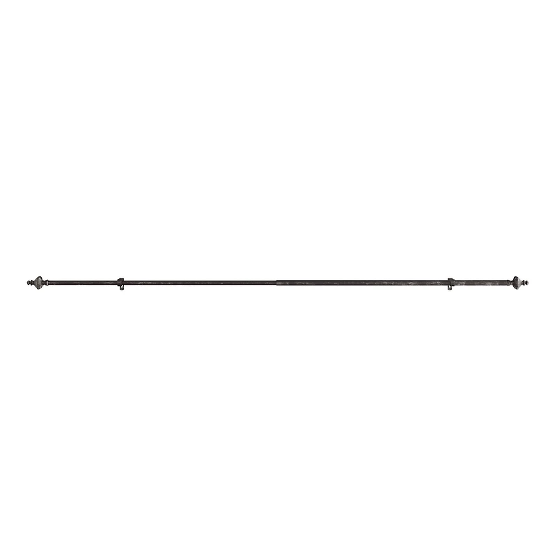 Hastings Home Black Extendable Curtain Rod with Finials