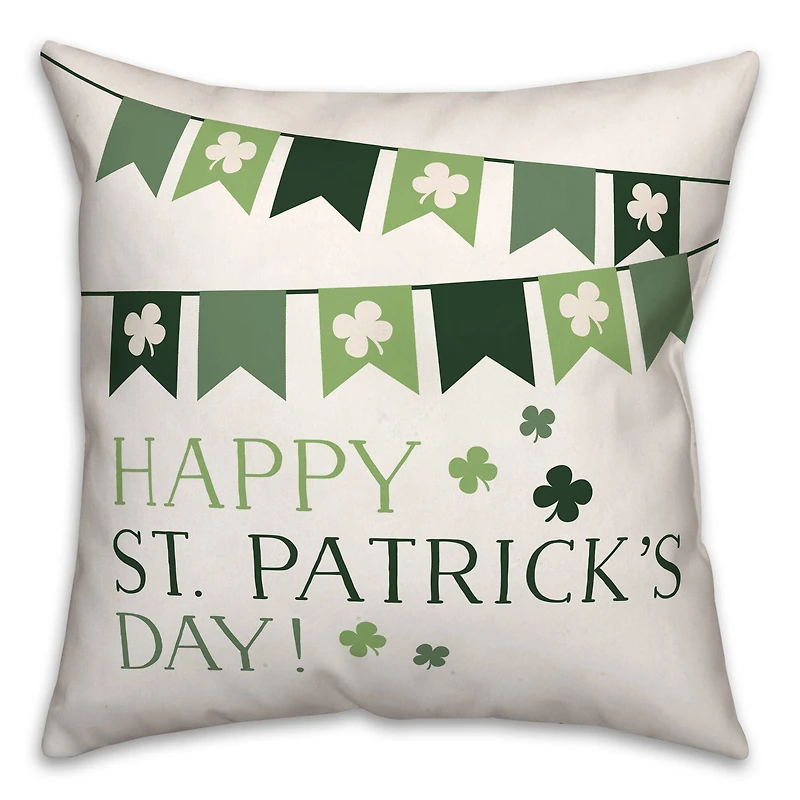 Happy St. Patrick's Day Banner Throw Pillow