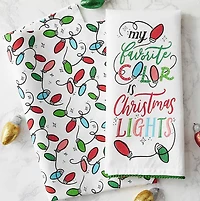 DII® Christmas Lights Printed Dishtowel Set