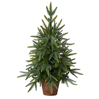 2.5ft. Pre-Lit Christmas Tree with Planter, Clear Lights