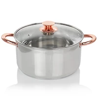 Gibson Home® Ansonville 8-Piece Stainless Steel Cookware Set with Rose Gold Handles
