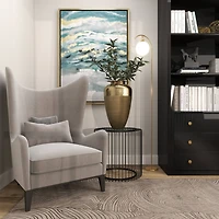 20" Gold Aluminum Brushed Vase with Hammered Top