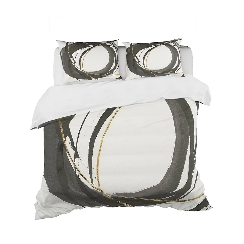 Designart 'Gold Glamour Circle IV' Geometric Bedding Set
