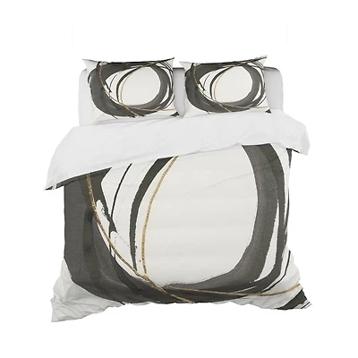 Designart 'Gold Glamour Circle IV' Geometric Bedding Set