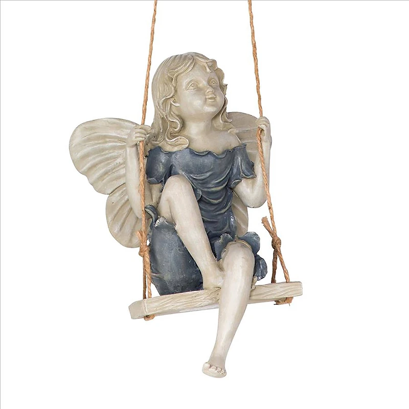 Design Toscano 11.5" Summertime Fairy on a Swing Statue