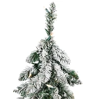 6ft. Pre-Lit Pencil Flocked Alpine Artificial Christmas Tree, Clear Lights