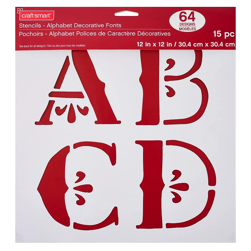 Alphabet Decorative Fonts by Craft Smart®, 12" x 12"