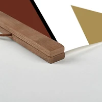 Mud Cloth Triangles 16" x 16" Teak Hanging Canvas