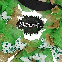 24" Happy St. Patrick's Day Ribbon Wreath with Leprechaun Hat