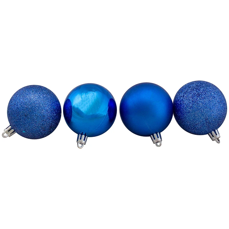 60ct Shiny Lavish Blue Shatterproof Ball Ornaments