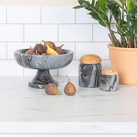 Hello Honey® 8" Gray Marble Footed Pedestal Bowl