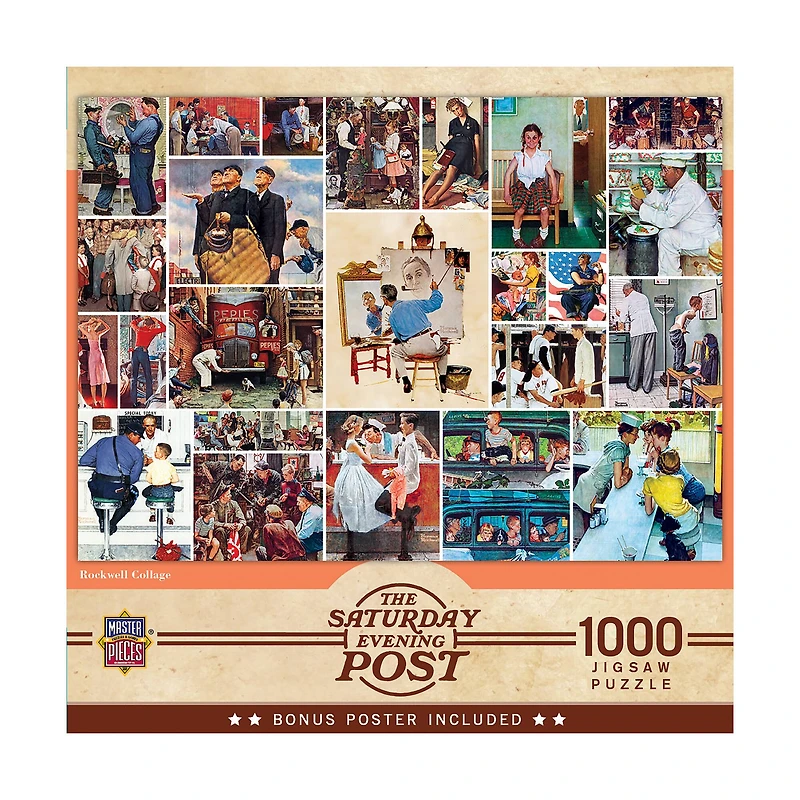 The Saturday Evening Post Norman Rockwell Collage 1000 Piece Puzzle