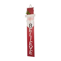 Glitzhome® 3.5ft. Wooden Believe Santa Porch Sign