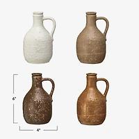 Hello Honey® 6" Bohemian Charm Stoneware Vase with Handle Set of 4