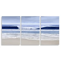 Stupell Industries Beach Wave Cresting at Shore Blue Nautical Landscape,11" x 17"