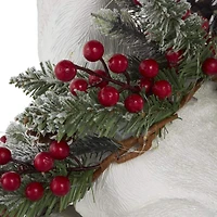 23" White Reindeer with Woodland Animals Sculpture