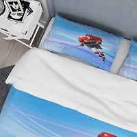 Designart 'Male Hokey Player' Abstract Portrait Bedding Set