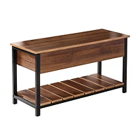 Honey Can Do Walnut Entryway Shoe Storage & Bench