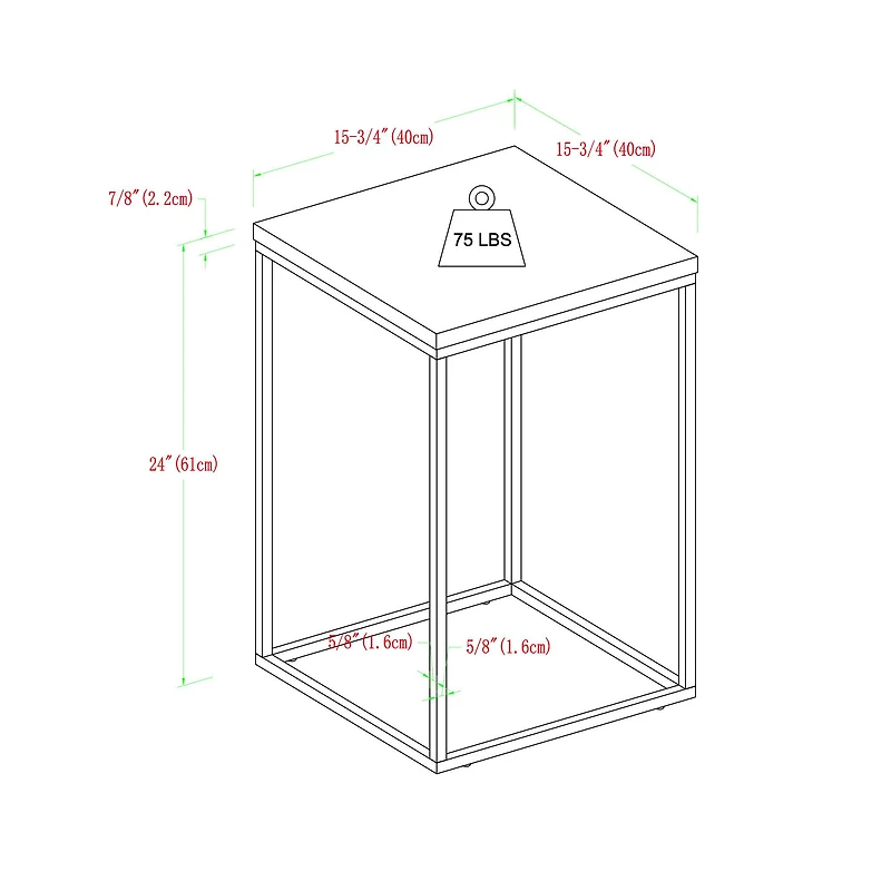 Walker Edison Modern Square Side Table