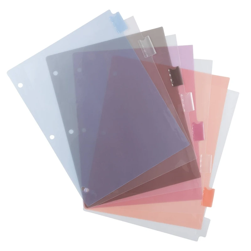 JAM Paper 8.5" x 11" 8-Tab Plastic Index Tab Dividers, 6 Pack