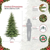 7.5ft. Pre-Lit Alberta Spruce Artificial Christmas Tree, Warm White LED Lights